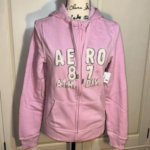 AEROPOSTALE AERO PINK ZIP HOODIE JUNIORS SIZE LARGE NEW wit tags Y2K early 2000s